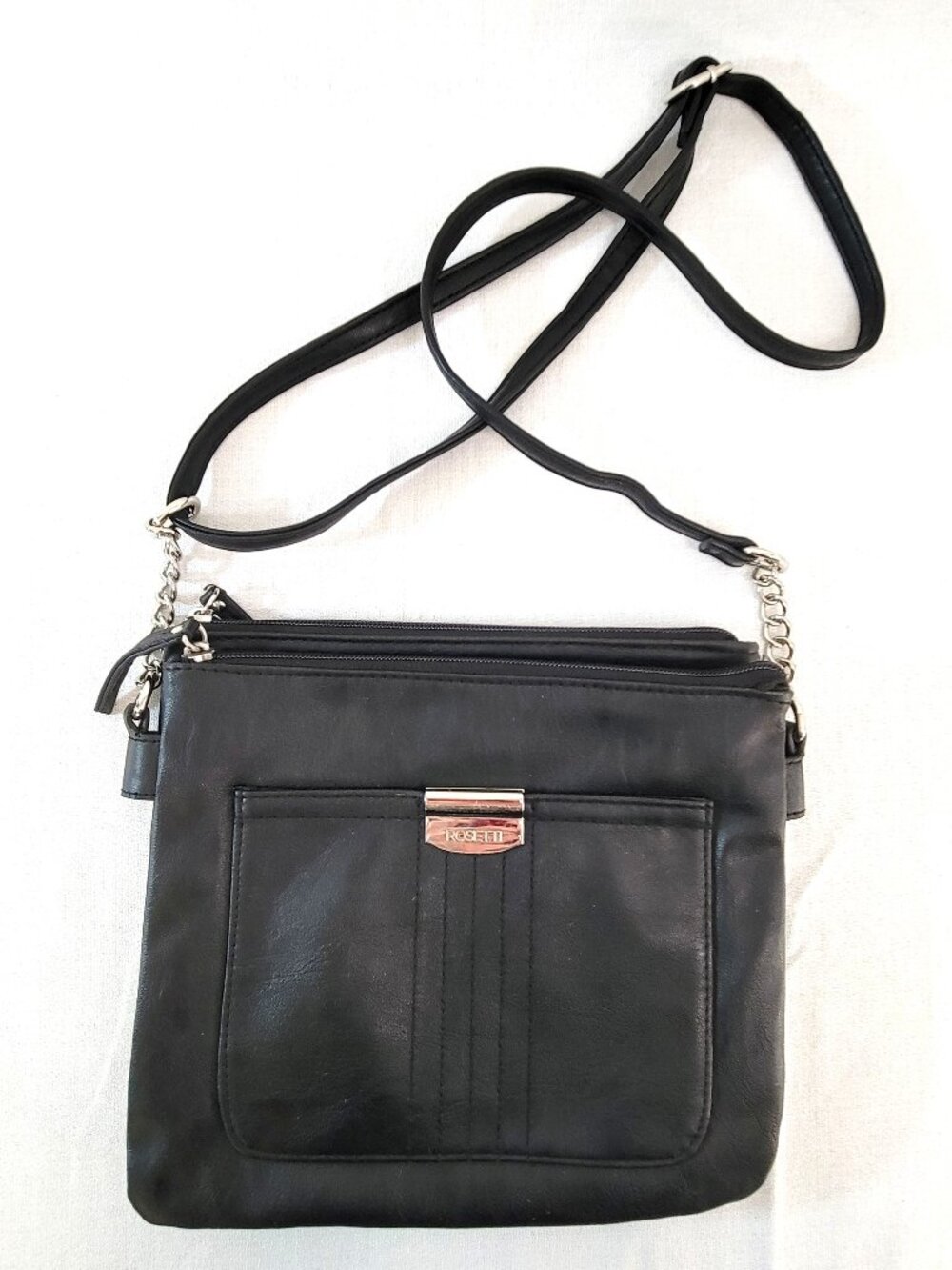 Rosetti Midge Black Crossbody Bag Multi-Pocket Travel Purse